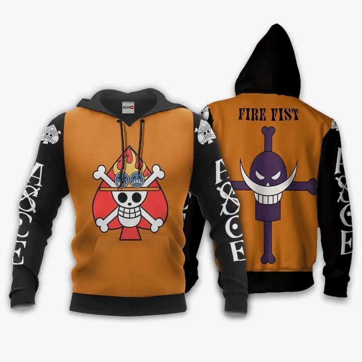 One Piece Portgas D Ace Fire Fist Anime Manga For Men And Women 3d Hoodie Zip Hoodie
