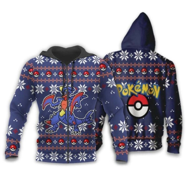Garchomp Anime Pokemon Manga Ugly Christmas Sweater 1k824 Fan Gift Stylist Unisex Cartoon Graphic Outfits Aop 3d Hoodie Zip Hoodie 603