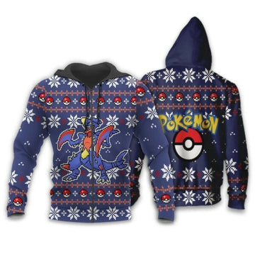 Garchomp Anime Pokemon Manga Ugly Christmas Sweater 1k824 Fan Gift Stylist Unisex Cartoon Graphic Outfits Aop 3d Hoodie Zip Hoodie 603