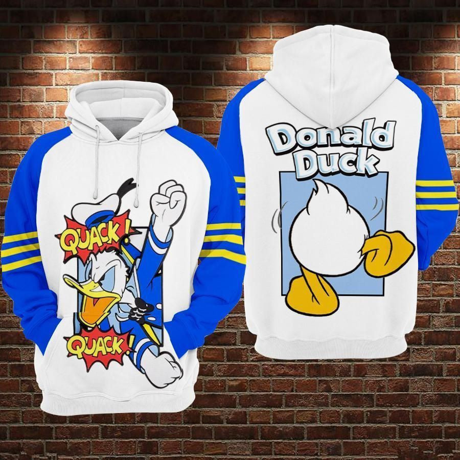 Donald Duck Quack Movies Disney Over Print 3d Hoodie Zip Hoodie 32