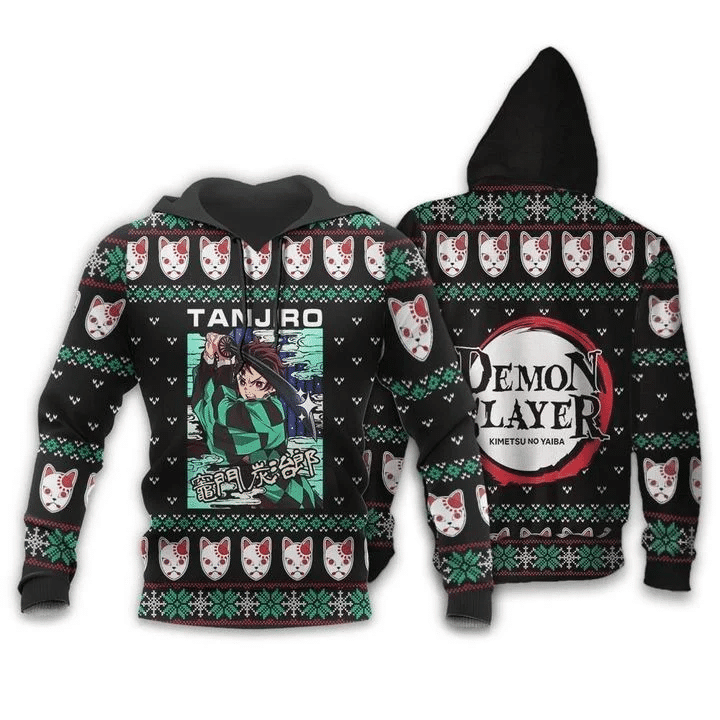 Tanjiro Kamado Ugly Christmas Demon Slayer Anime Manga For Men And Women 3d Hoodie Zip Hoodie