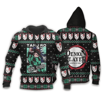 Tanjiro Kamado Ugly Christmas Demon Slayer Anime Manga For Men And Women 3d Hoodie Zip Hoodie