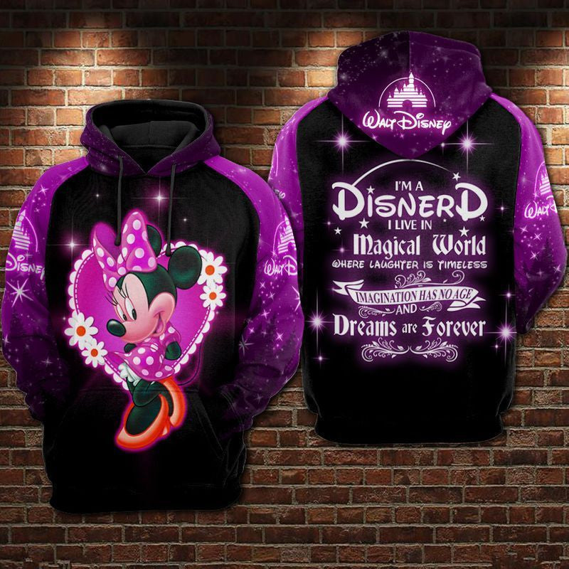 I Am A Disnerd Mickey Over Print 3d Hoodie Zip Hoodie 262