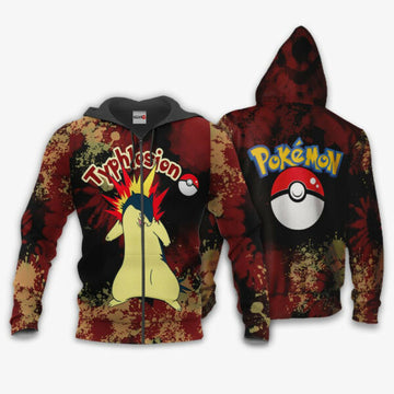 Typhlosion Anime Pokemon Manga Tie Dye Style 1k950 Stylist Unisex Graphic Outfits Aop 3d Hoodie Zip Hoodie 2216