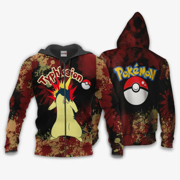 Typhlosion Anime Pokemon Manga Tie Dye Style 1k950 Stylist Unisex Graphic Outfits Aop 3d Hoodie Zip Hoodie 2216