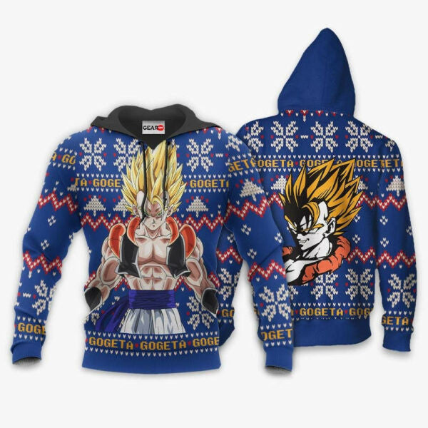 Gogeta Ugly Christmas Dragon Ball Z Anime 1k327 Fan Gift Stylist Unisex Cartoon Graphic Outfits Aop 3d Hoodie, Zip Hoodie 1112