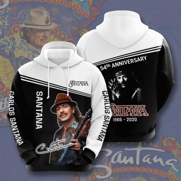 Carlos Santana 52th Anniversary 1966 2020 Signature Design Gift For Fan Custom 3d Hoodie All Over Printed Hoodie