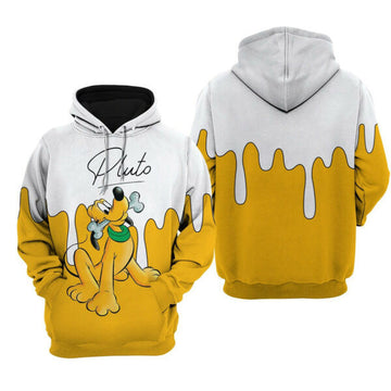 Pluto Dog Yellow Paint Disney Fan Gift, Pluto Dog Yellow Paint Gift, Stylist Unisex Cartoon Graphic Outfits Aop Hoodie 2775
