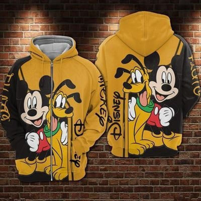 Pluto Mickey Mouse Walt Disney For Fan 3d T Shirt Sweatshirt Zip Hoodie Bomber 9