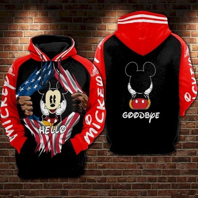 Disney Mickey Mouse Hello Goobye 3d T Shirt Sweatshirt Zip Hoodie Bomber 265