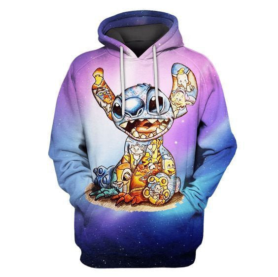 Lilo And Stitch Cute Lover Xx 3d Hoodie Zip Hoodie