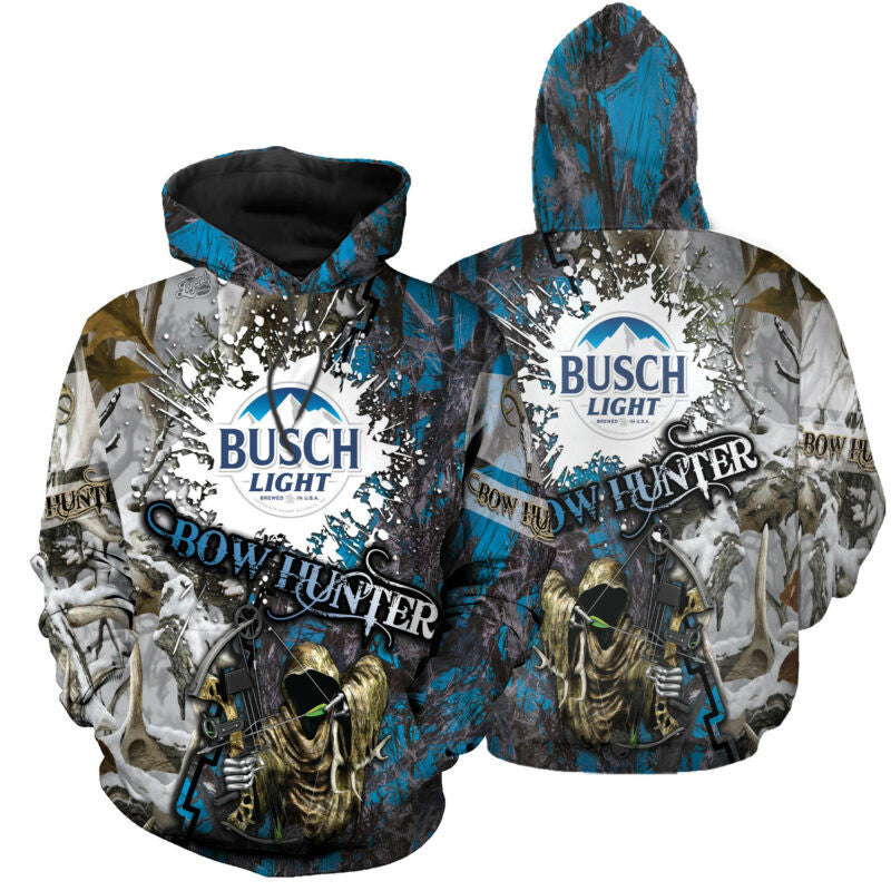 Camo Busch Light Beer Full Printed 3d Hoodie Zipper Hoodie