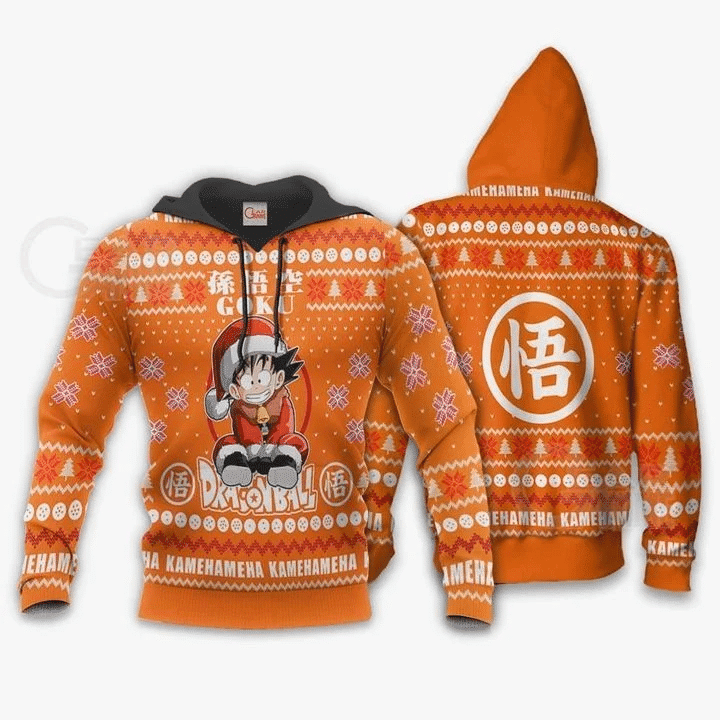 Goku Kid Ugly Christmas Dragon Ball Anime Manga For Men And Women 3d Hoodie Zip Hoodie