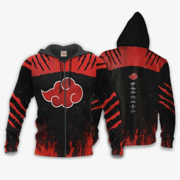 Akatsuki Clan Shirt Costume Akatsuki Naruto Anime 2k854 Fan Gift Stylist Unisex Cartoon 3d Hoodie Zip Hoodie 1434
