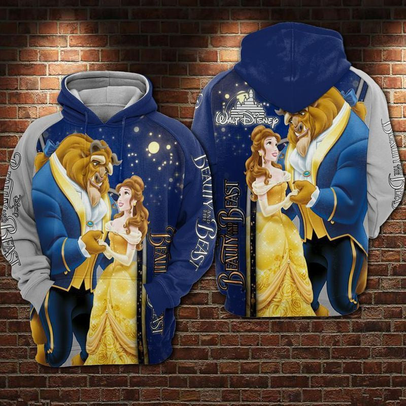 Disney Beauty And The Beast Ii 3d Hoodie Zip Hoodie