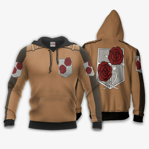 Aot Stationary Guard Uniform Attack On Titan Anime 3k220 Fan Gift Stylist Unisex Cartoon 3d Hoodie Zip Hoodie 99