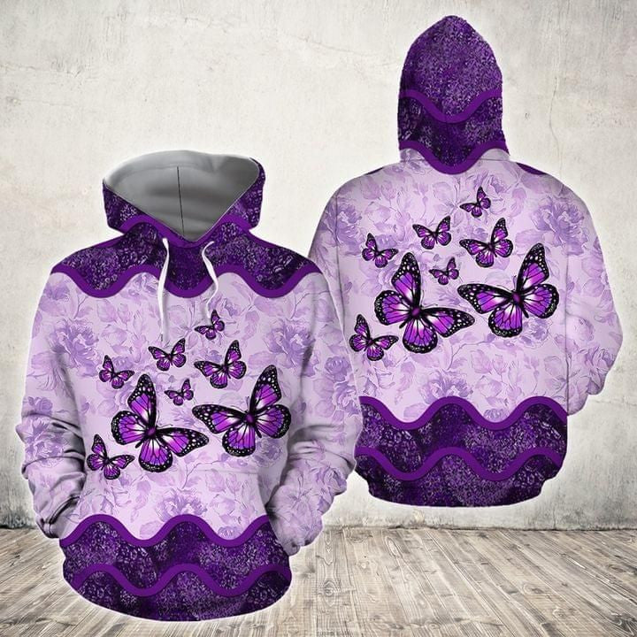 Butterfly Purple Full Printing Hoodie 3d Hoodie