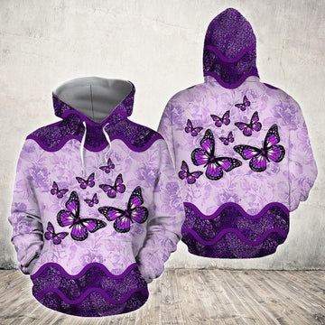 Butterfly Purple Full Printing Hoodie 3d Hoodie