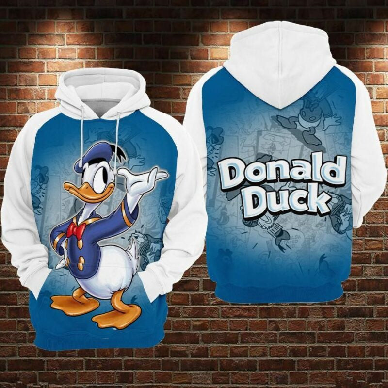 Donald Duck Movies Disney 4 Over Print 3d Hoodie Zip Hoodie