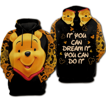 Pooh Bear Winne The Pooh Pattern Mickey Mouse Disney Cartoon 508 Fan Gift Stylist Unisex Cartoon Graphic Outfits Aop Hoodie 2438