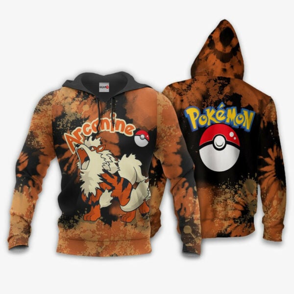 Arcanine Anime Pokemon Tie Dye Style 1k716 Fan Gift Stylist Unisex Cartoon Graphic Outfits Aop 3d Hoodie, Zip Hoodie 1000