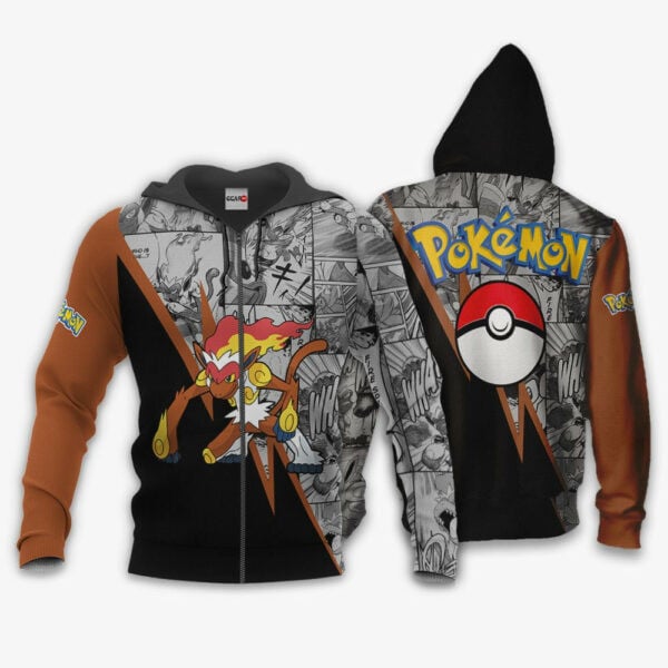 Infernape Anime Pokemon Manga 1k781 Fan Gift Stylist Unisex Cartoon Graphic Outfits Aop 3d Hoodie, Zip Hoodie 10