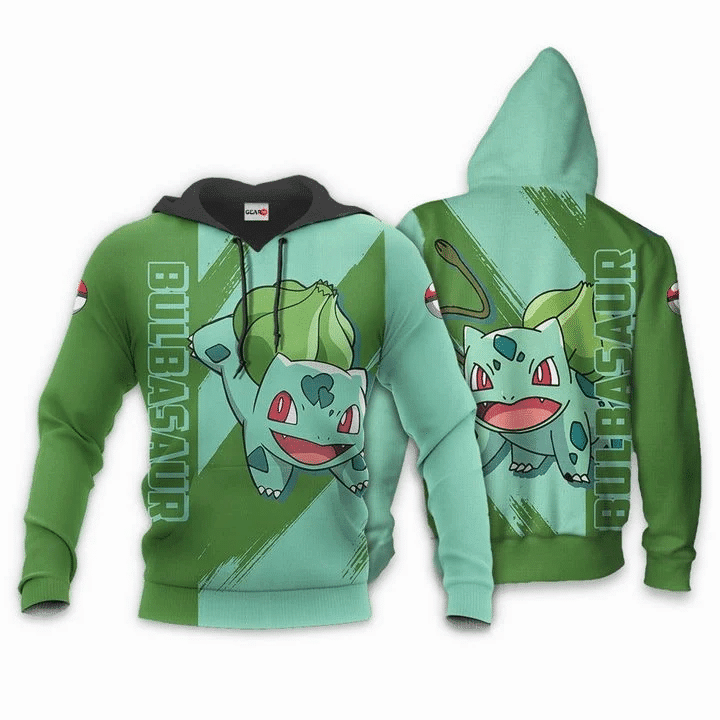 Pokemon Bulbasaur Anime Manga For Men And Women 3d Hoodie Zip Hoodie