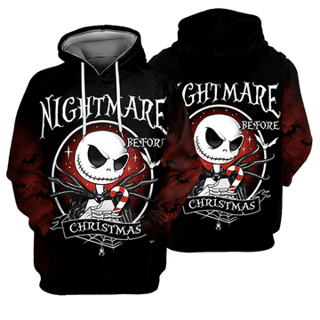 Jack Skellington The Nightmare Before Christmas 74 Fan Gift Stylist Unisex Cartoon Graphic Outfits Aop Hoodie, Zip Hoodie 382