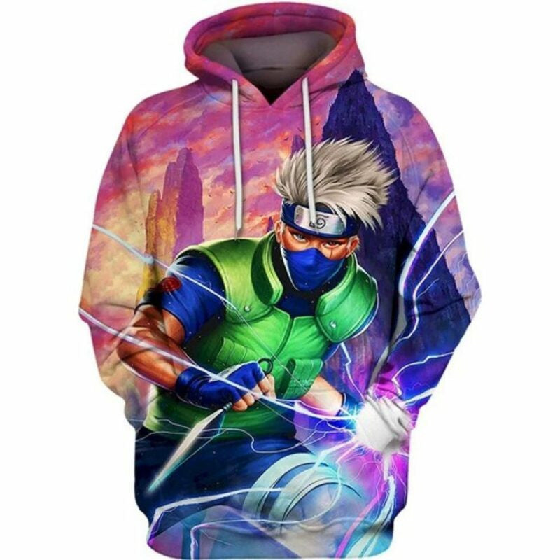 Kakashi Hatake Power Up Naruto 3d Hoodie