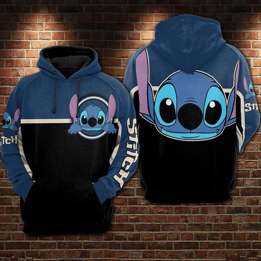 Cartoon Lilo And Stitch Over Print 3d Hoodie Zip Hoodie 1165