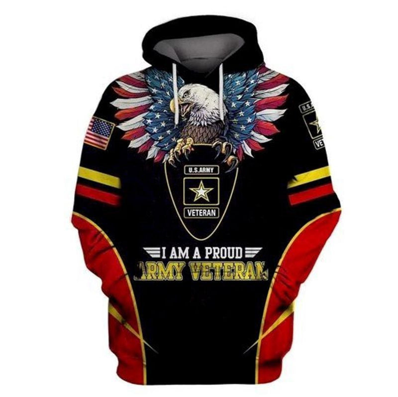I Am A Proud Army Veteran Usa For Men And Women 3d Hoodie