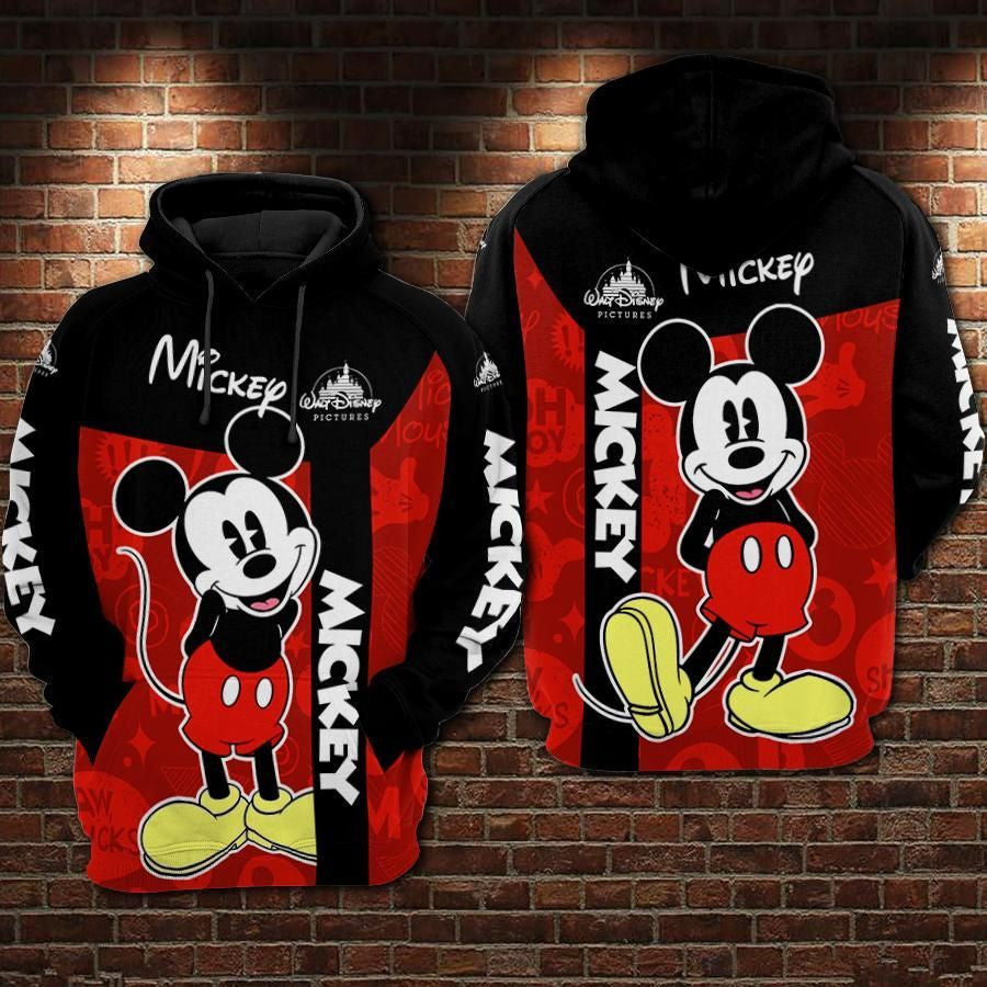 Mickey Mouse Over Print 3d Hoodie Zip Hoodie 633