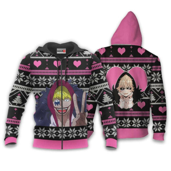 Donquixote Rosinante Ugly Christmas Sweater One Piece Anime 1k500 Fan Gift Stylist Unisex Cartoon Graphic Outfits Aop 3d Hoodie, Zip Hoodie 646