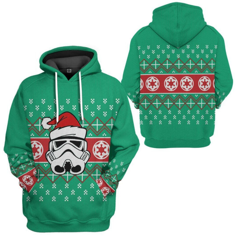 Star Wars Storm Trooper Christmas Green 3d Hoodie Zip Hoodie