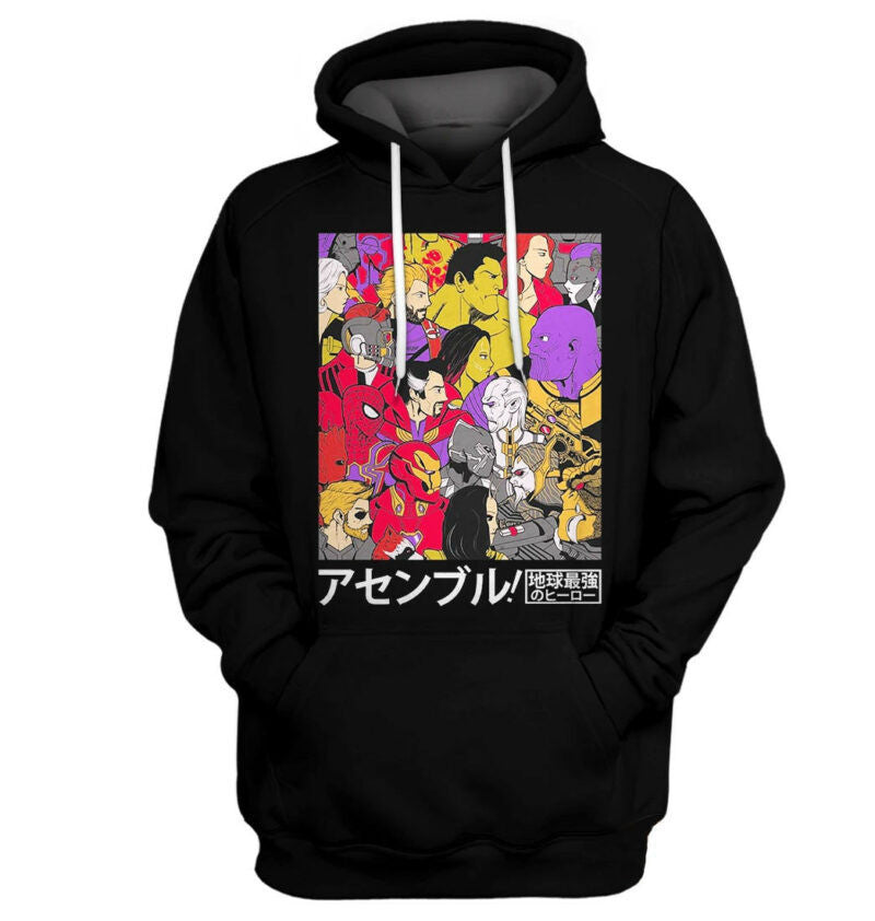 Marvel Asenburu Japan Style 3d Hoodie Zip Hoodie