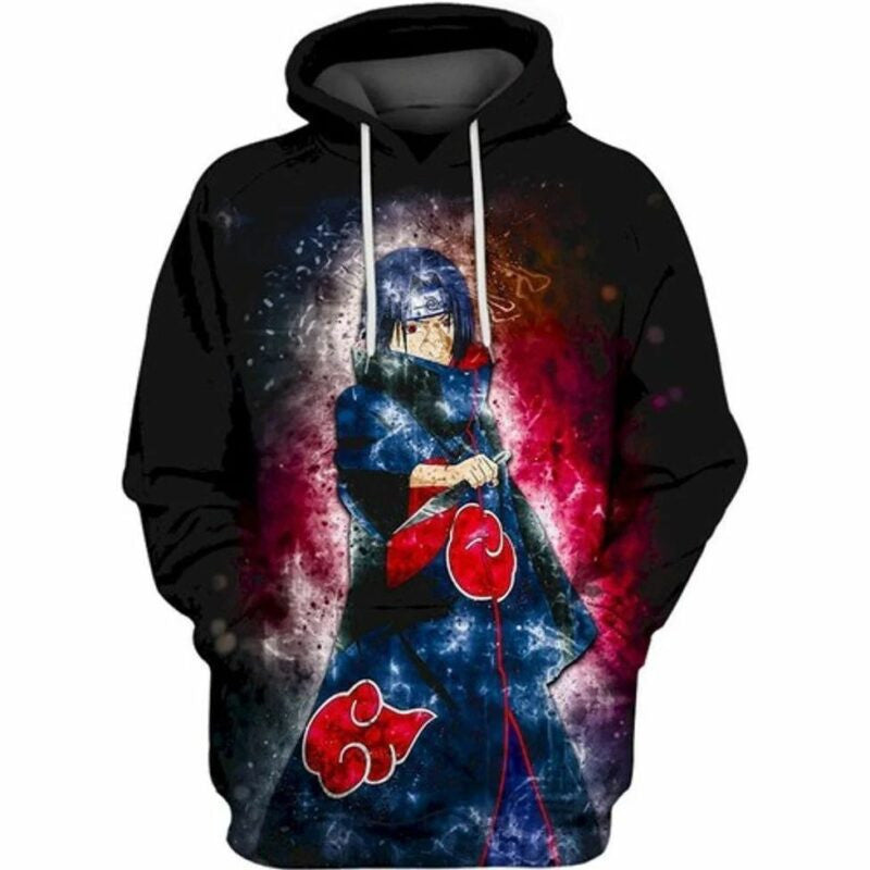 Itachi Copy Wheel Eye Naruto Anime All Over Printing 3d Hoodie