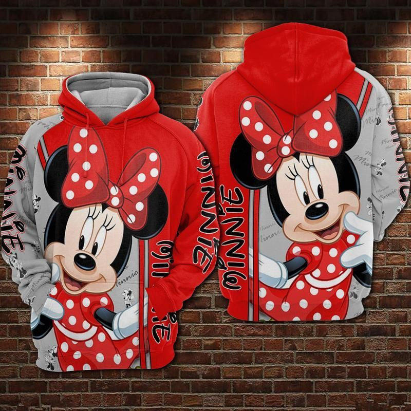 Minnie Mouse Disney Over Print 3d Hoodie Zip Hoodie