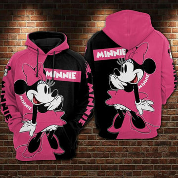 Minnie Mouse Movies Disney Pink Over Print 3d Hoodie Zip Hoodie