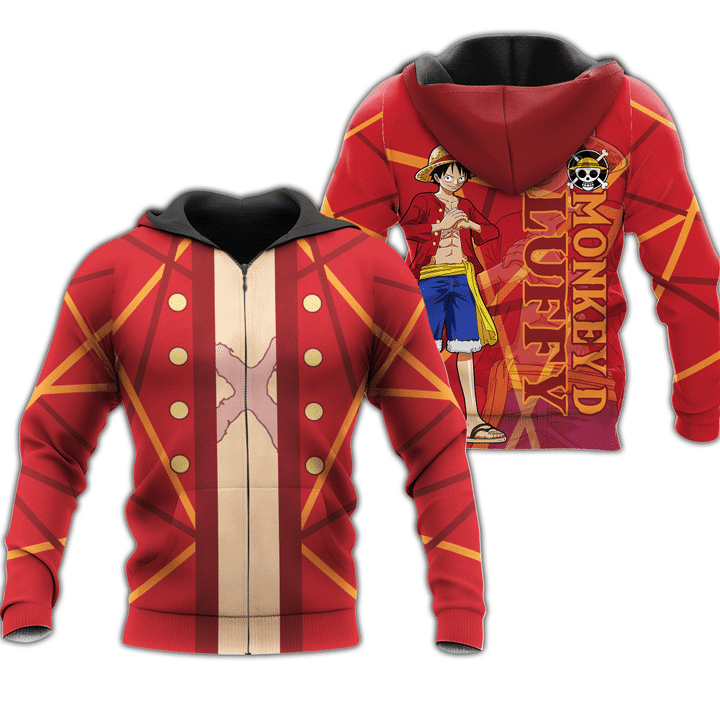 Luffy Zip One Piece Anime Manga For Men And Women 3d Hoodie Zip Hoodie
