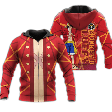 Luffy Zip One Piece Anime Manga For Men And Women 3d Hoodie Zip Hoodie