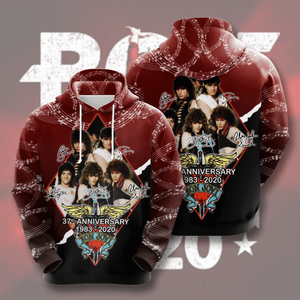 Bon Jovi 37th Anniversary 1983 2020 Signature Design Gift For Fan Custom 3d Hoodie All Over Printed Hoodie 1