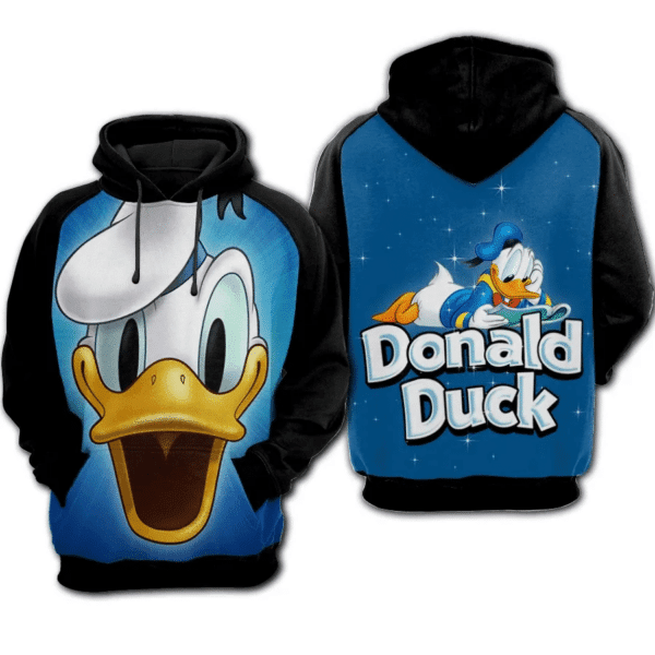 Donald Duck Face Mickey Mouse Disney Cartoon 503 Fan Gift Stylist Unisex Cartoon Graphic Outfits Aop Hoodie 1657