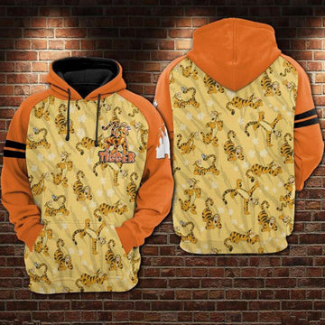 Tiger Winne The Pooh Pattern Disney Cartoon 2k626 Lover Gift , Winne The Pooh All Over Print 3d Hoodie 2871