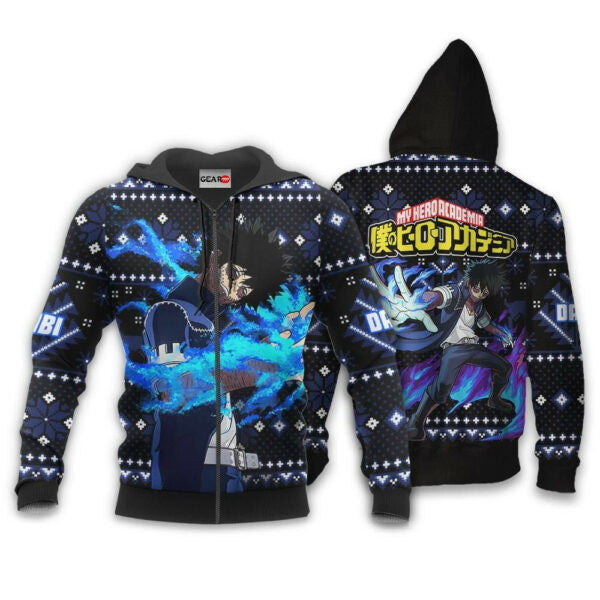 Dabi Ugly Christmas Sweater Anime My Hero Academia Manga 2k40 Fan Gift Stylist Unisex Cartoon Graphic Outfits Aop 3d Hoodie Zip Hoodie 593