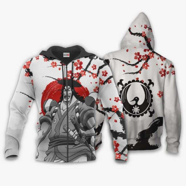 Kozuki Oden Japan Cherry Blossoms One Piece Anime 1k670 Fan Gift Stylist Unisex Cartoon Graphic Outfits Aop 3d Hoodie, Zip Hoodie 634