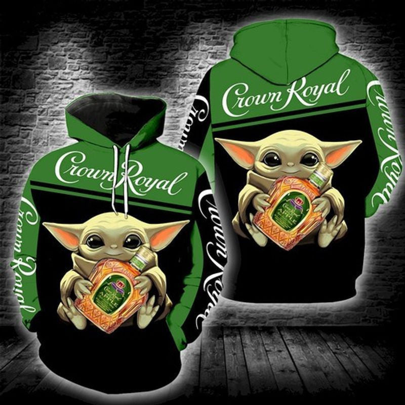 Crown Royal Baby Yoda Star Wars All Over Printed Custom 3d Hoodie