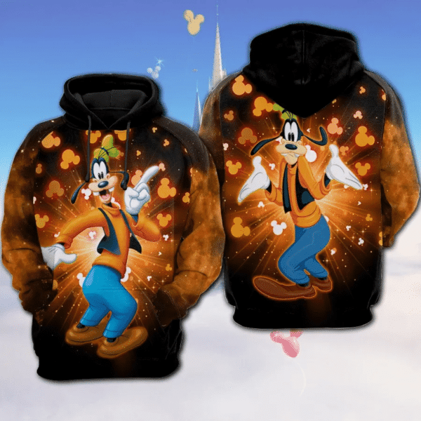 Goofy Dog Bling Mickey Mouse Disney Cartoon 505 Fan Gift Stylist Unisex Cartoon Graphic Outfits Aop Hoodie 1103