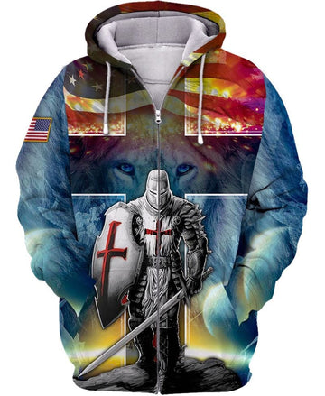 Knights Templar America 3d Hoodie