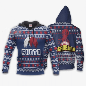Shoto Todoroki Ugly Christmas My Hero Academia Anime Manga For Men And Women 3d Hoodie Zip Hoodie