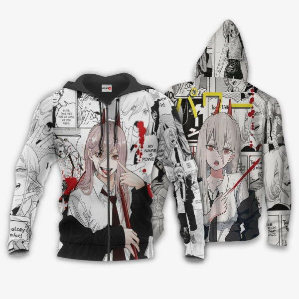 Power Blood Devil Manga Style Chainsaw Man Anime 3k50 Fan Gift Stylist Unisex Cartoon 3d Hoodie Zip Hoodie 2152